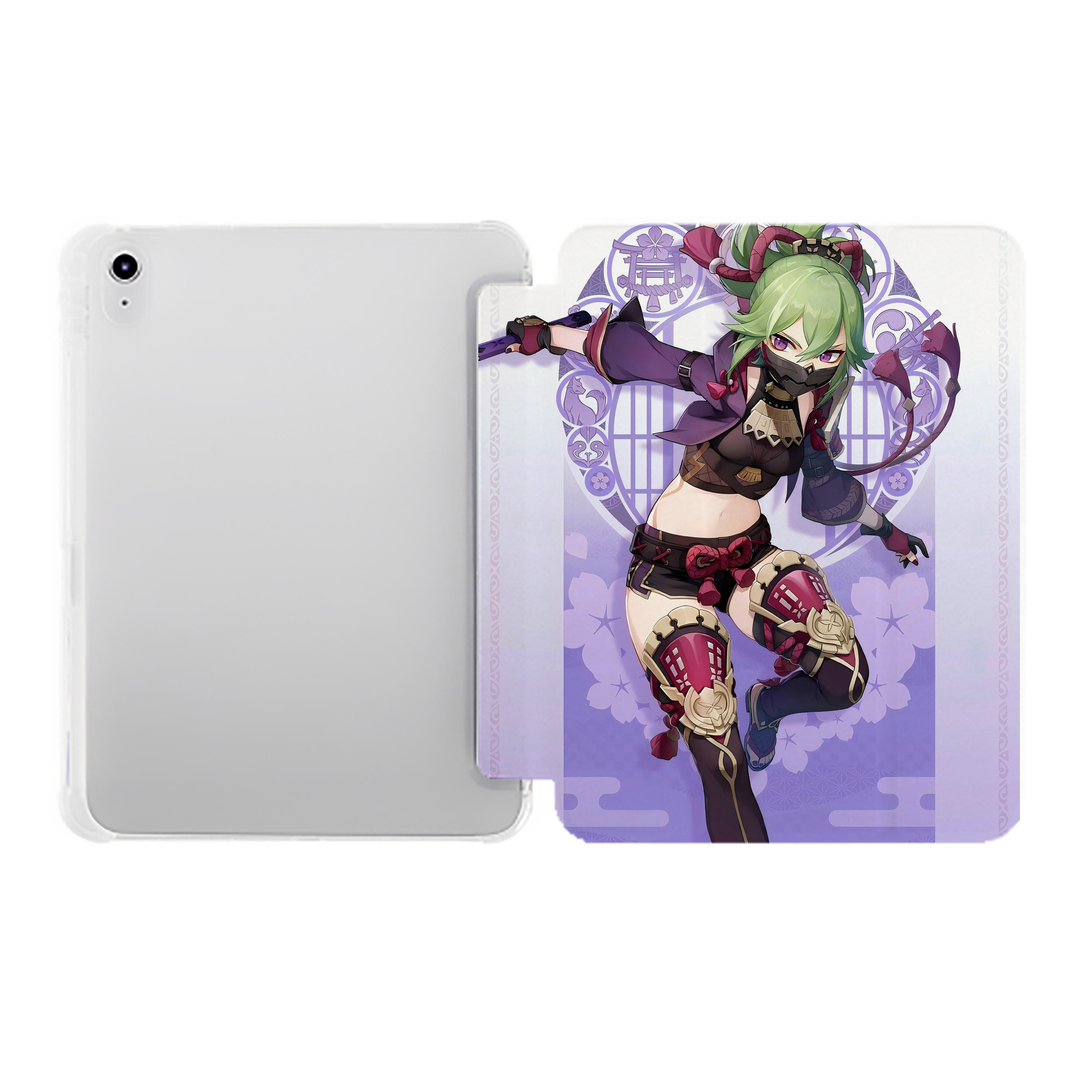 げんし神 genshin IPad ケース ペン収納付き 三つ折りスタンド PUレザー×シリコン 対応機種9.5/10.5/10.9インチ
